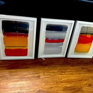 Sunrise water paintings, set of 3